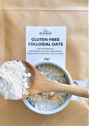 Splendor Gluten-Free Colloidal Oatmeal for Soap Making Supplies, Cosmetics Additives, Bath Bombs, Soothing Bath Soaks, Masks, Lotions Salves & More DIY 12 oz