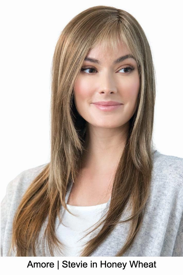 STEVIE Double Mono Synthetic Wig by Amore, 5PC Bundle: Wig, 4oz Mara Ray Enriched Shampoo, Conditioner, Wide Tooth Comb, and 19 Page Belle of Hope Guide (Cappucino)