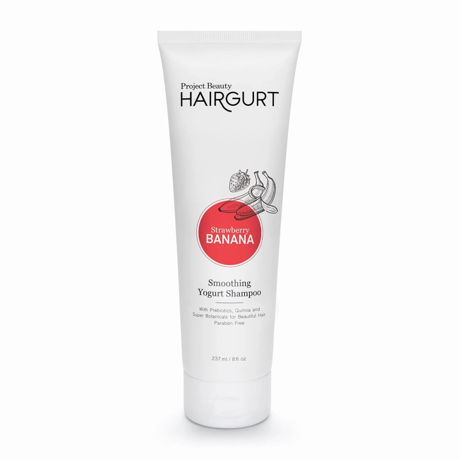 Strawberry Banana Smoothing Yogurt Shampoo – Frizz Control for Color-Treated Hair – Natural, Sulfate-Free, 8 oz