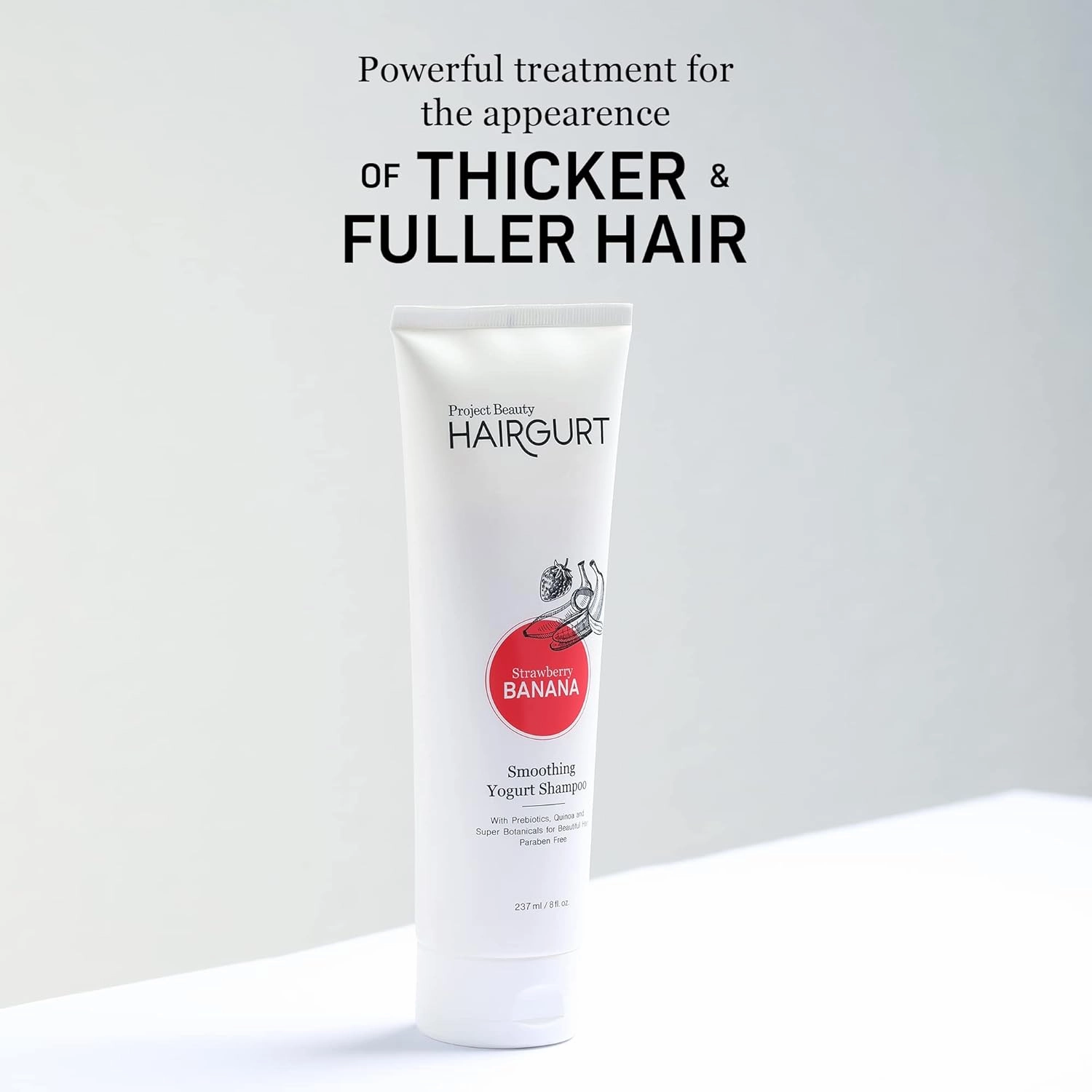 Strawberry Banana Smoothing Yogurt Shampoo – Frizz Control for Color-Treated Hair – Natural, Sulfate-Free, 8 oz