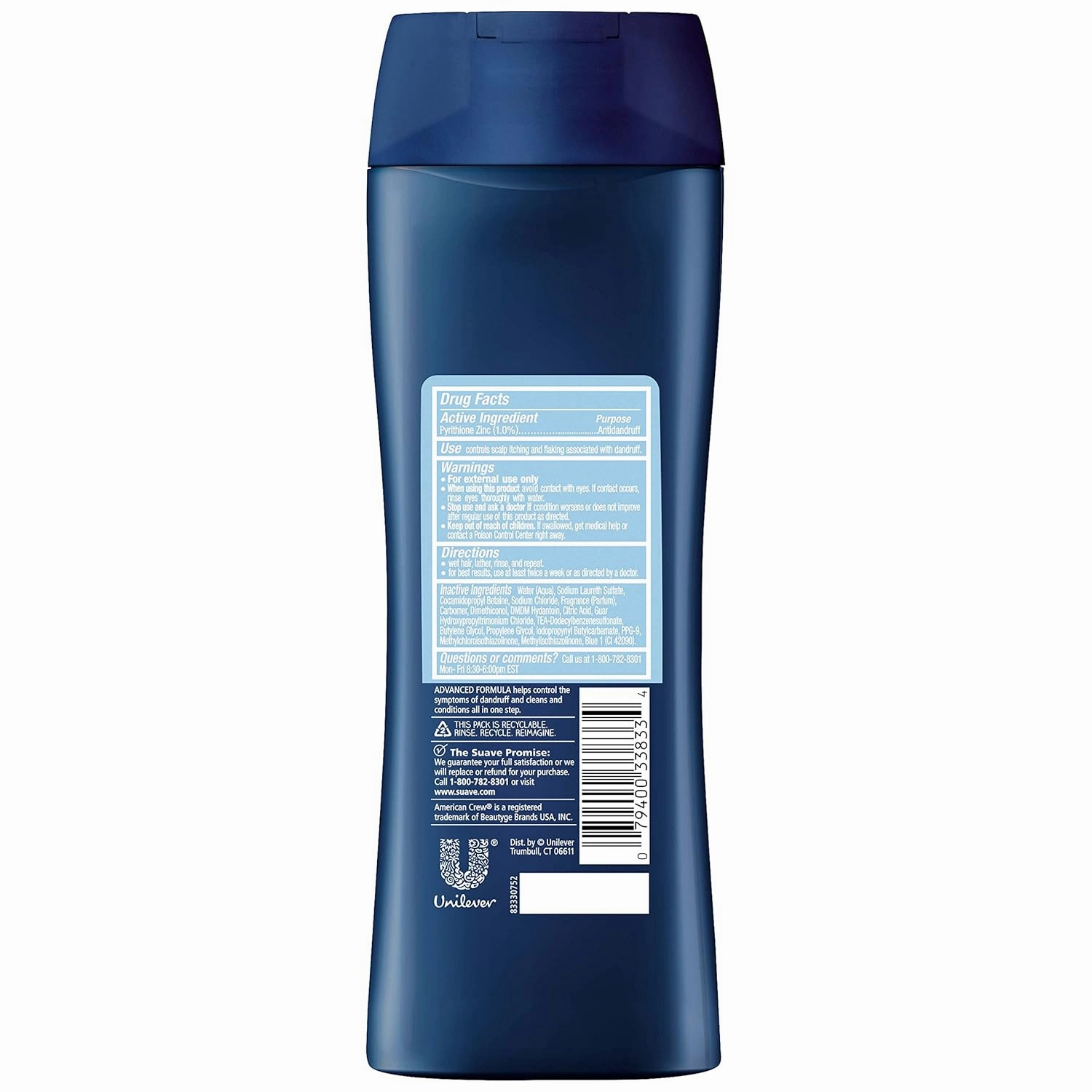 Suave Men 2in1 AntiDandruff Shampoo & Conditioner, Classic Clean, 12.6 oz
