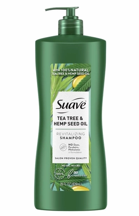 Suave Shampoo Tea Tree & Hemp Seed Oil, Salon Proven Quality 28 Fl Oz (Pack of 1)