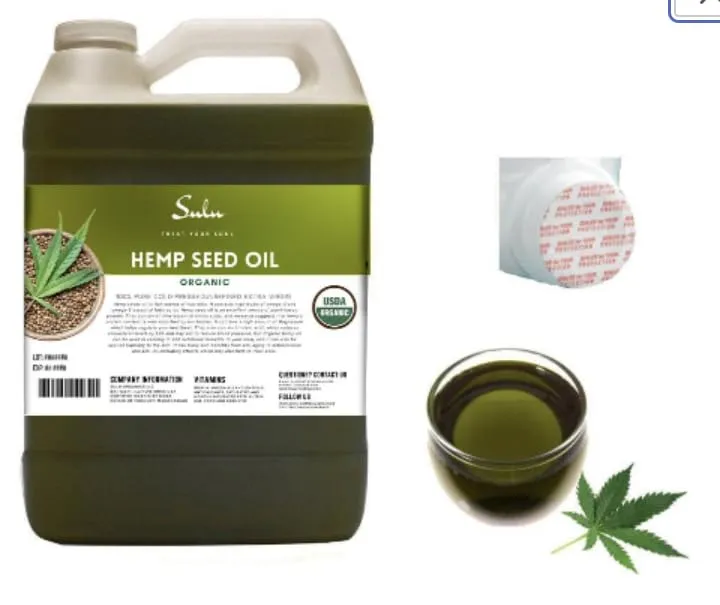 SULU ORGANICS 64 fl.oz USDA Organic Unrefined Cold pressed Hemp Seed Oil