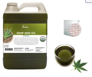 SULU ORGANICS 64 fl.oz USDA Organic Unrefined Cold pressed Hemp Seed Oil