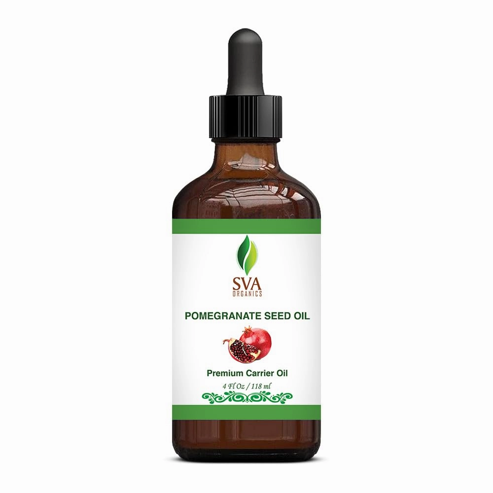 SVA Pomegranate Seed Organic - 4 Fl Oz – 100% Natural Cold Pressed Organic Pomegranate Oil - for Face, Skin Care, Hair Care, Scalp Massage & Body Massage – Carrier Oil with Dropper