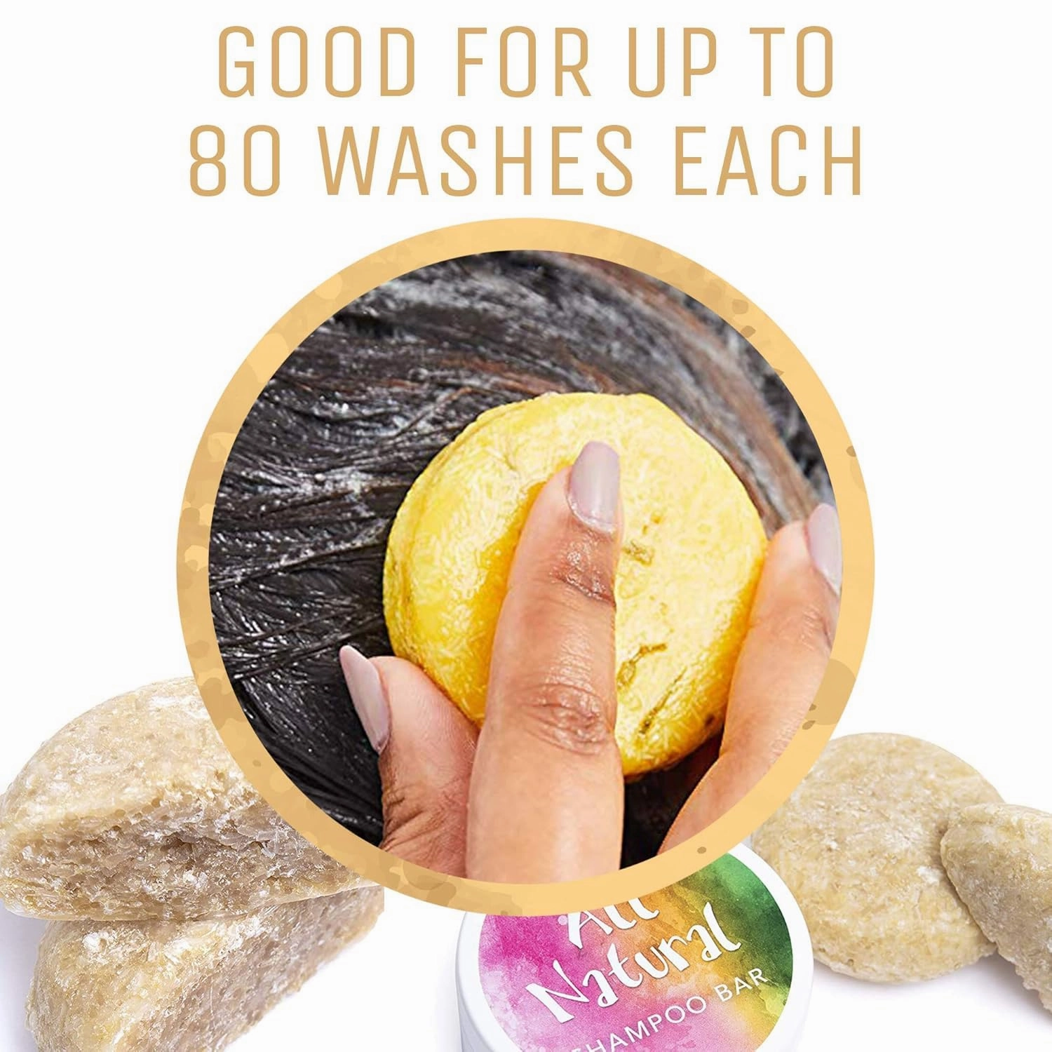 Sweet & Sassy 3 Shampoo Bars. Made in the USA. All Natural, Organic, SLS Free, Plastic Free, Safe for Color Treated Hair - Coconut Almond