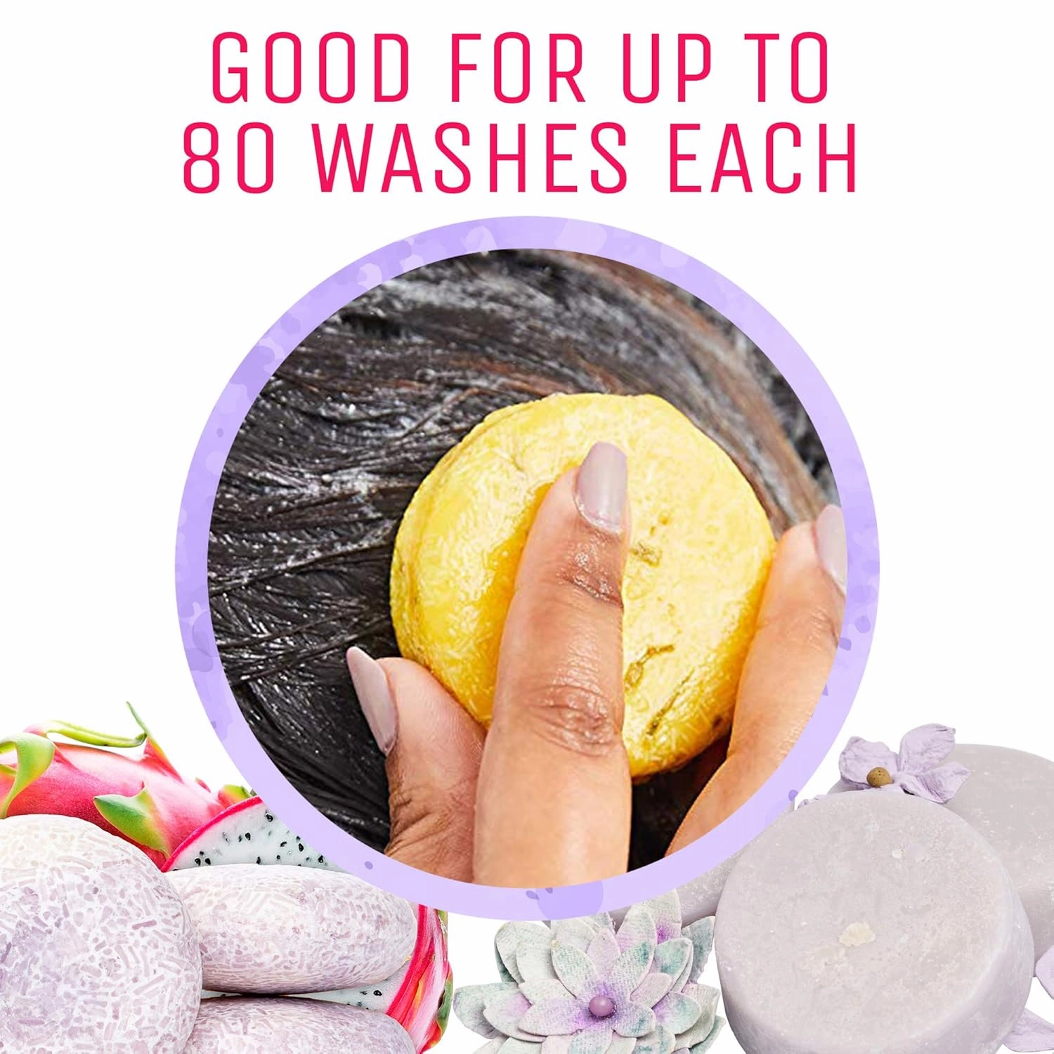 Sweet & Sassy 3 Shampoo Bars. Made in the USA. All Natural, Organic, SLS Free, Plastic Free, Safe for Color Treated Hair - Stimulate