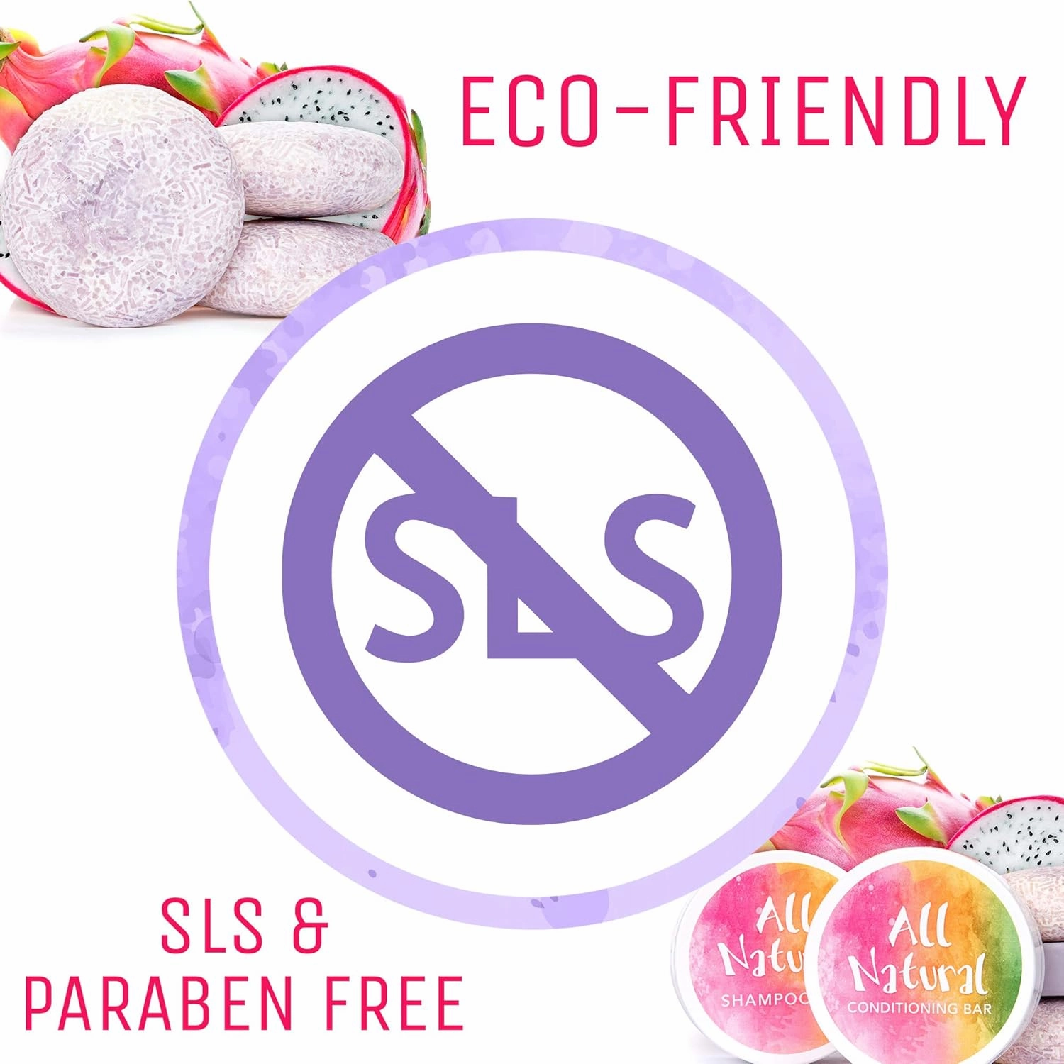 Sweet & Sassy 3 Shampoo Bars. Made in the USA. All Natural, Organic, SLS Free, Plastic Free, Safe for Color Treated Hair - Stimulate