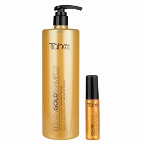 Tahe Keratin Gold Kit - Gold Shampoo 1000ml   Keratin Gold Serum 30ml