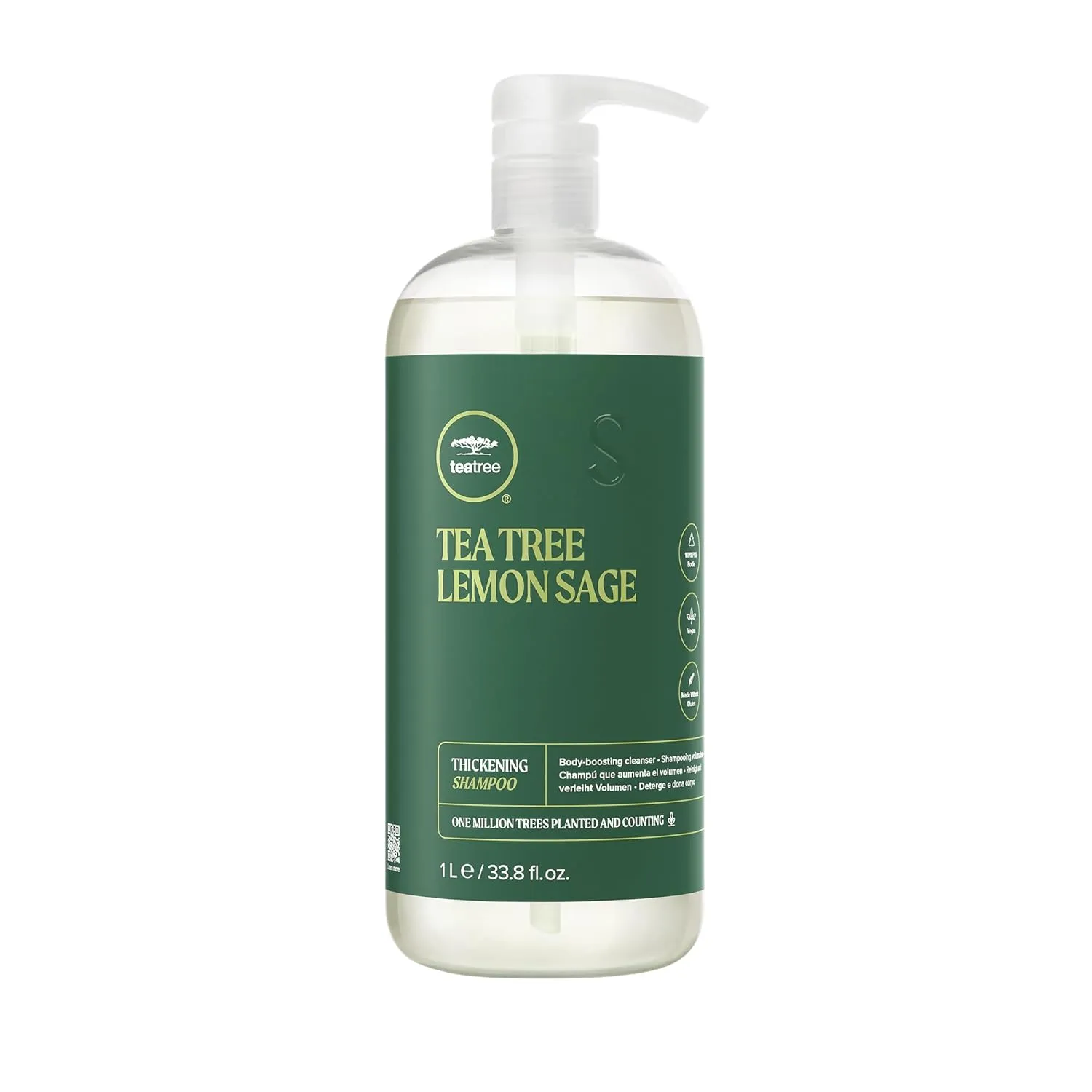 Tea Tree Lemon Sage Thickening Shampoo, Builds Body   Boosts Volume, For Fine Hair