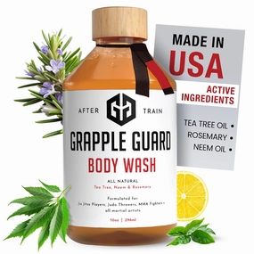 Tea Tree Body Wash for Men and Women - All Natural Body Wash/Soap with Citrus Scent, Neem & Rosemary Oils for Jiu Jitsu, MMA, Judo Athletes, & All Martial Artists, 10 oz