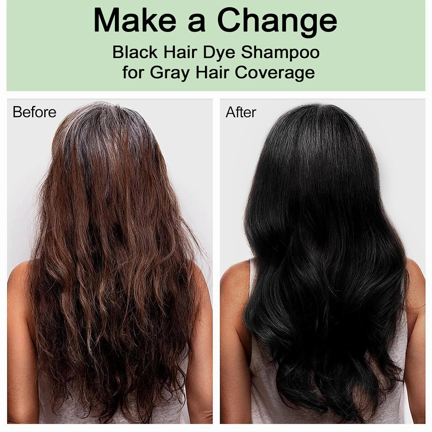 Tea Tree Hair Dye Shampoo, Black Hair Color Shampoo For Women & Men, Easy to Use at Home, Long Lasting 3 in 1 Hair Dye for Gray Hair Coverage 16.9 Fl Oz (Black)