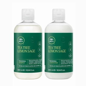Tea Tree Lemon Sage Thickening Shampoo and Conditioner Set, Builds Body   Boosts Volume, For Fine Hair, Set