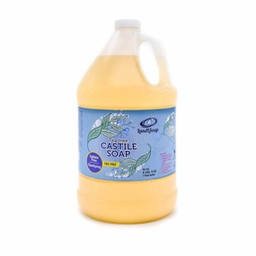 Tea Tree Pure Castile Liquid Soap for Face, Hand & Body Wash-Vegan, Non-GMO, Made in USA, All Skin Types, Dry & Sensitive Skin (1 Gallon)