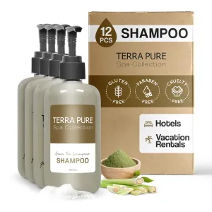 Terra Pure Shampoo | Spa Collection | Hotel Amenities in Pump Bottle | 10.14 oz. / 300 ml (Case of 12)
