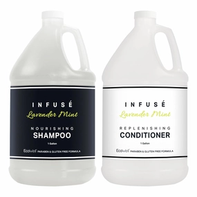 Terra Pure Infuse Lavender Mint Hotel Shampoo and Conditioner | 1 Gallon | For Hospitality & Vacation Rentals to Refill Dispensers | (4 Gallons)