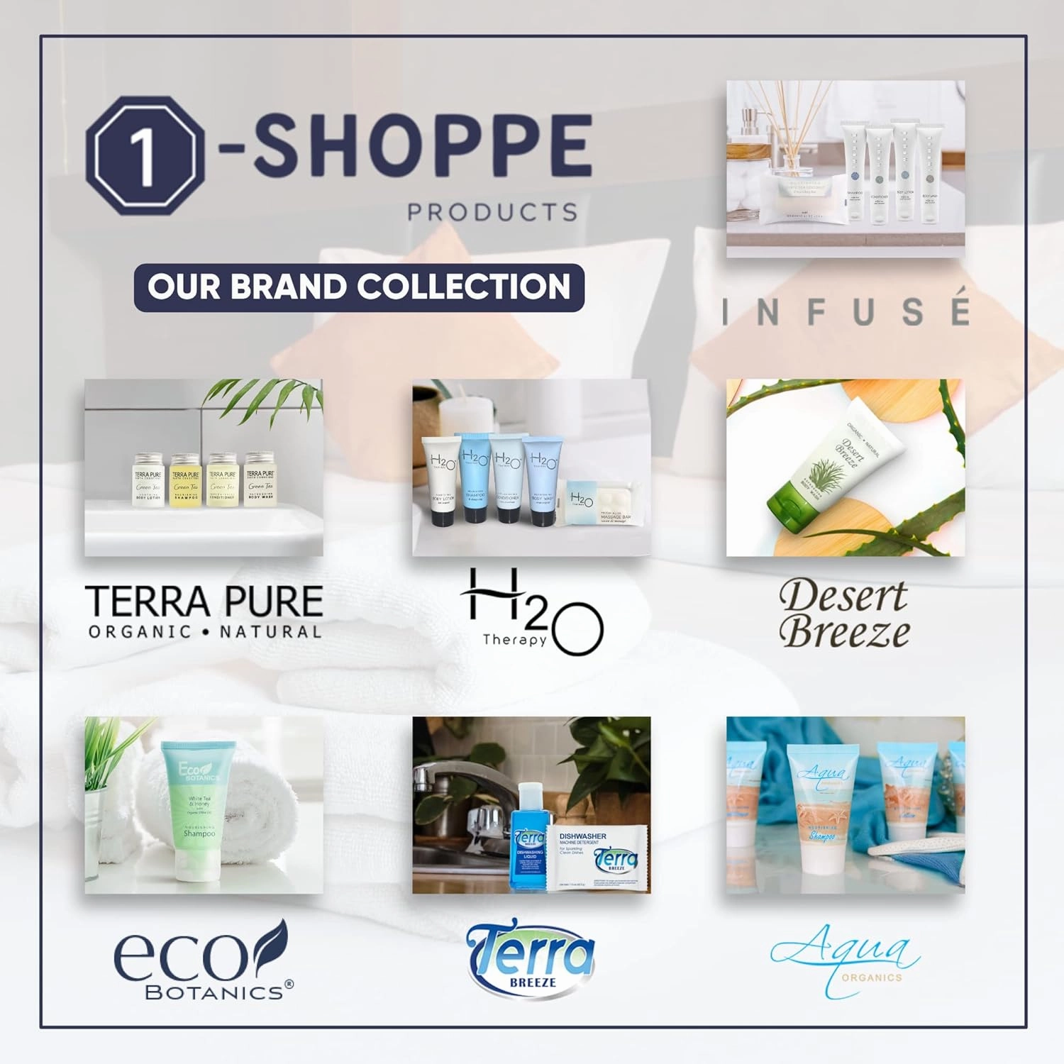 Terra Pure White Tea & Coconut Toiletries Set | 1-Shoppe Amenities Kit | 1oz Liquids, 1.25oz Bar Soap | Hotels, Airbnb & Rentals | 75 Pieces