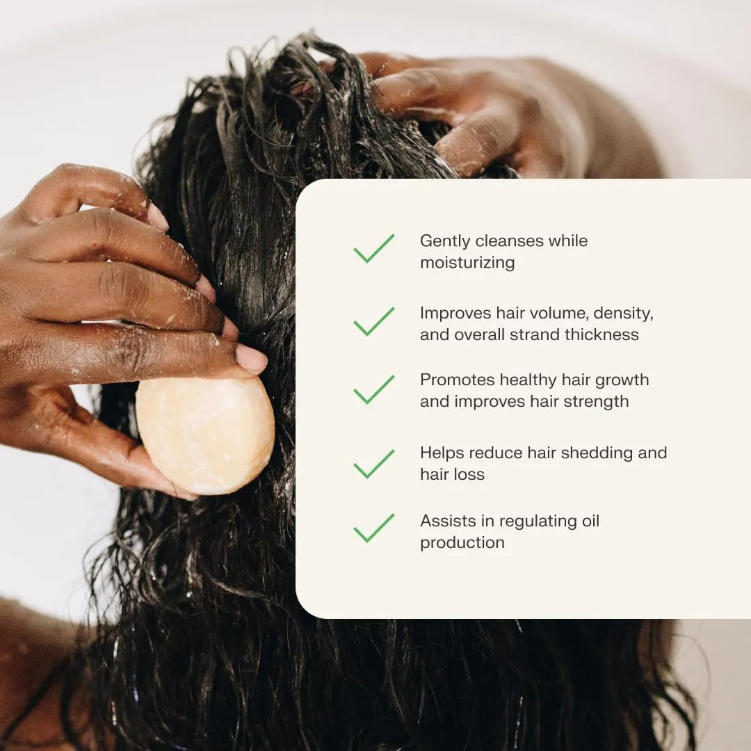 The Earthling Co. Shampoo Bar - Promote Hair Growth, Strengthen & Volumize All Hair Types - Paraben & Sulfate Free formula with Natural, Vegan Ingredients for Dry Hair (Wild Lavender, 3 oz)