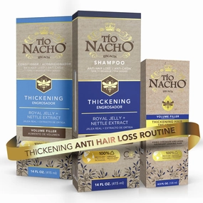 Tio Nacho Thickening Hair Care Bundle - Shampoo, Conditioner, and Treatment, Strengthening System for Fine Hair