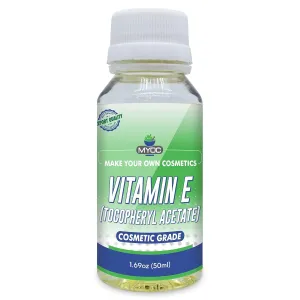 Tocopherol Acetate Vitamin E Pure Pale Yellow Cosmetic Grade Raw Material for DIY Creams Soaps Lotion Shampoo & Serum, Moisturizes & Nourishes skin - 50 ml