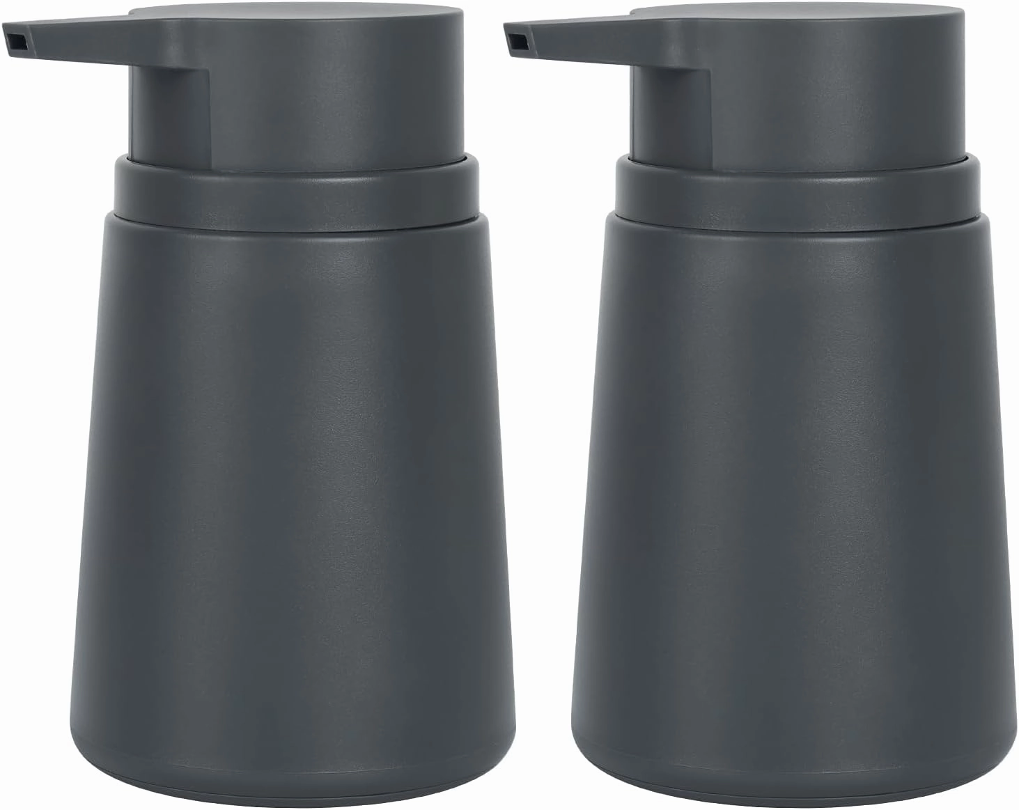 TOPSKY Soap Dispenser with Plastic Pump, 11 Ounce Liquid Hand Plastic Soap Dispenser, Rustproof Pump for Kitchen & Bathroom, Great for Lotions, Essential Oil, Liquid Soaps, 2 Pack (Grey)