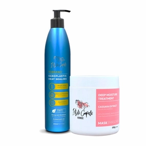 Torrano Keratin Kit, Keratin Hair Treatment Straightening in 1 Step (500ml)   Argan Oil Mask (500g)-Nanoplastia Keratina para Alisar el Pelo Sin Formol- Progressiva (2 pack)