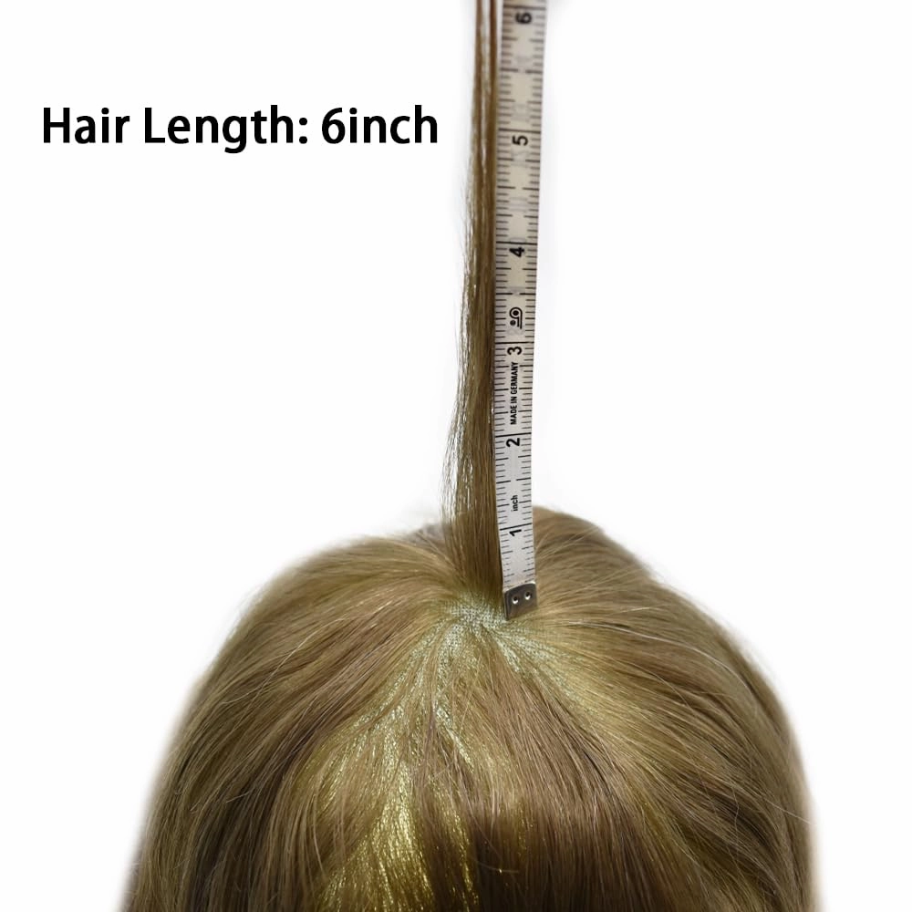 Toupee For Men Hair Replacement System Real Human Hair Piece For Men Swiss Lace Mens Toupee Hair System For Men 8x10 100% light to medium density#1820 18# MEDIUM BLONDE 20% GREY
