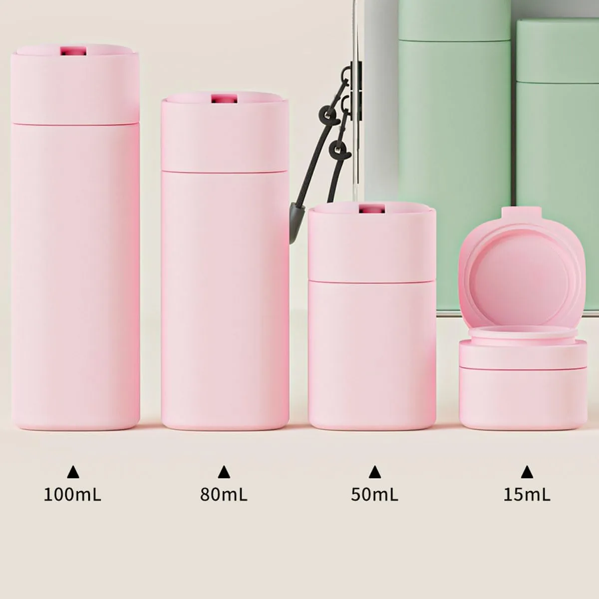 Travel Bottles Set - TSA Approved Leak Proof Squeezable Containers for Toiletries, Conditioner, Shampoo, Lotion & Body Wash Accessories (pink)