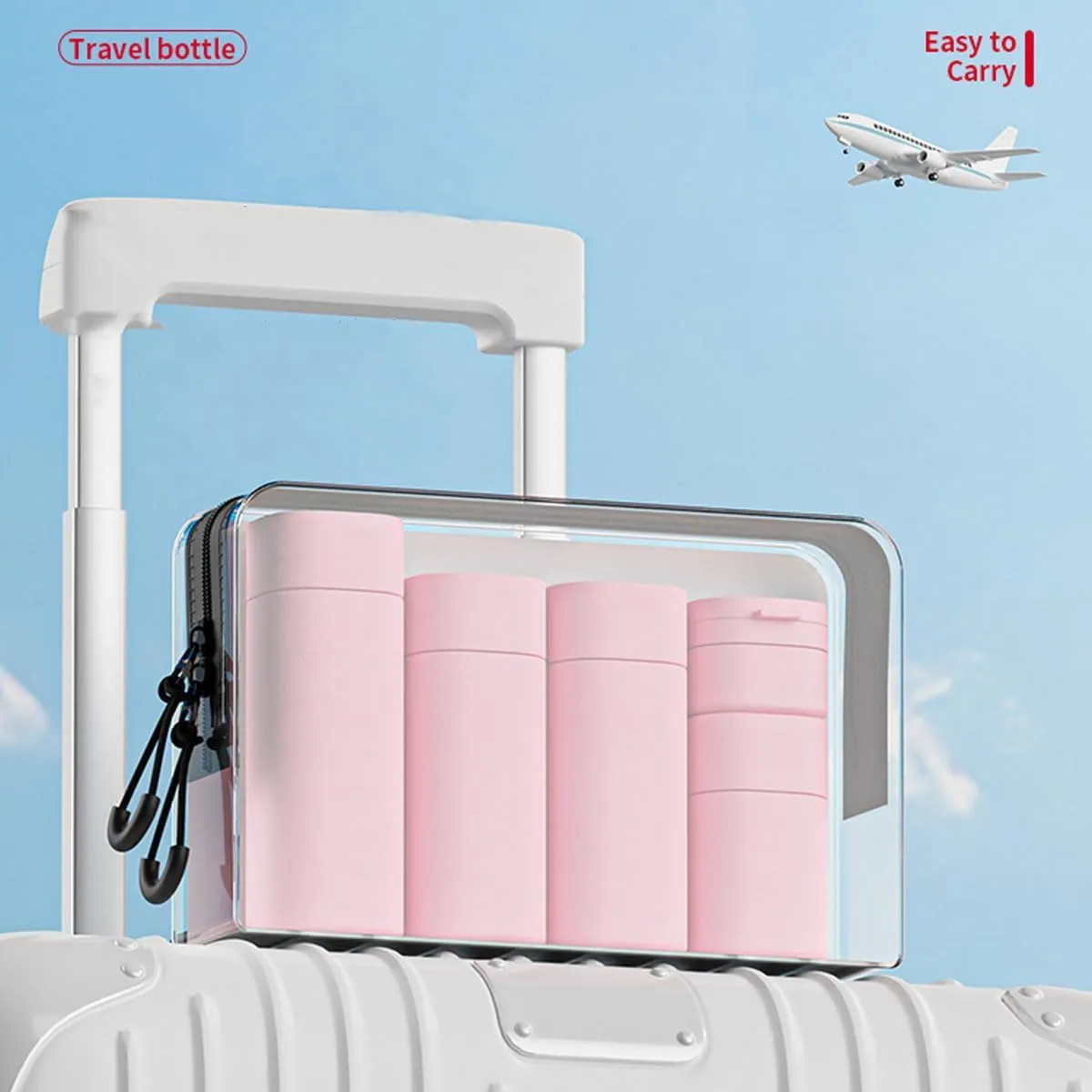 Travel Bottles Set - TSA Approved Leak Proof Squeezable Containers for Toiletries, Conditioner, Shampoo, Lotion & Body Wash Accessories (pink)