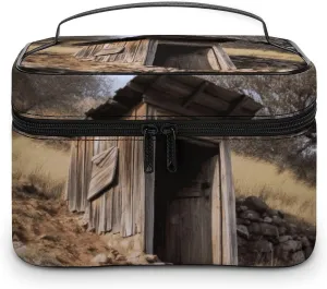 Travel Toiletry Bag for Women And Men,Old Ancient Outhouse Toiletry Organizer, Makeup Bag Travel Organizer for Shampoo,Toiletries