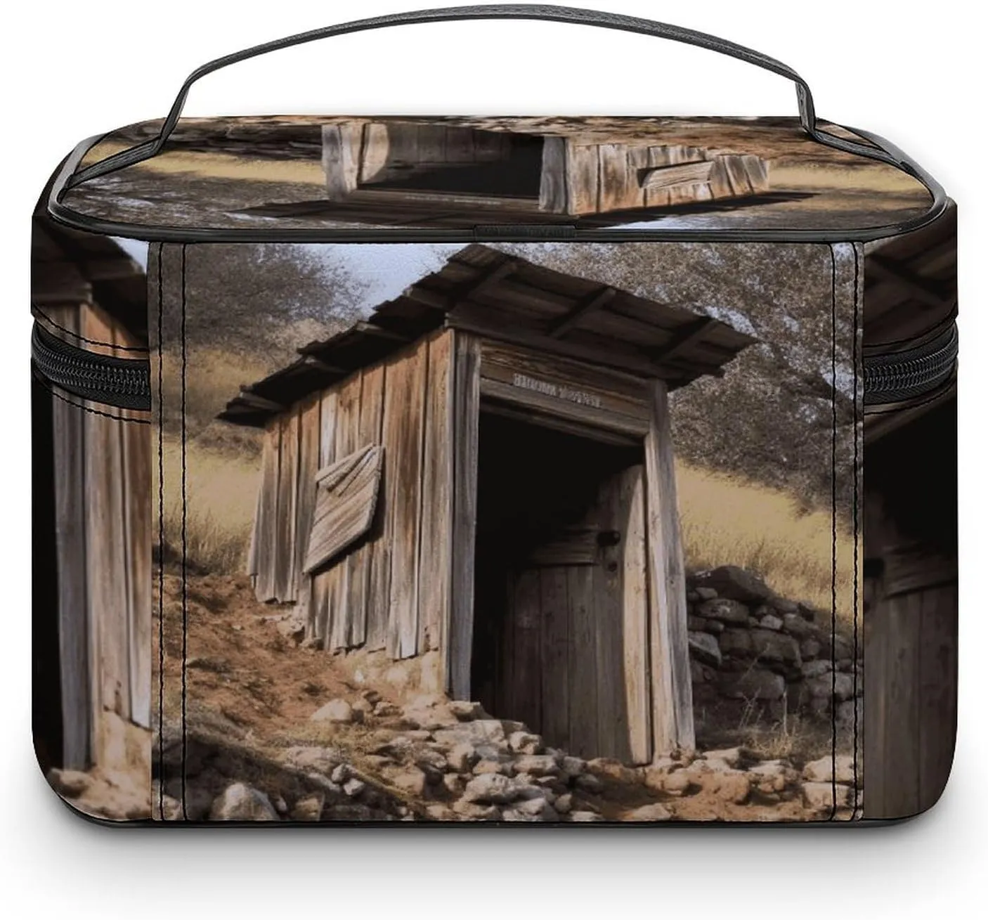 Travel Toiletry Bag for Women And Men,Old Ancient Outhouse Toiletry Organizer, Makeup Bag Travel Organizer for Shampoo,Toiletries