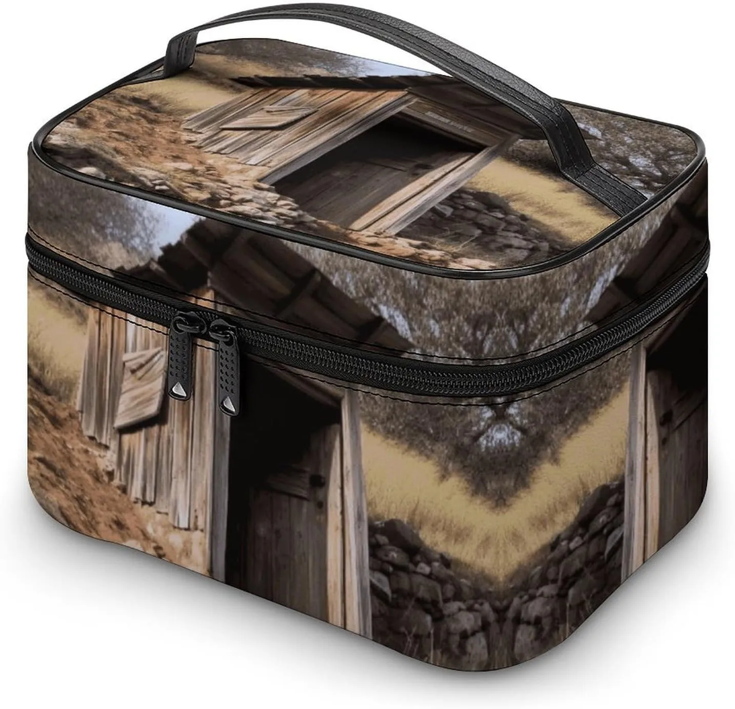 Travel Toiletry Bag for Women And Men,Old Ancient Outhouse Toiletry Organizer, Makeup Bag Travel Organizer for Shampoo,Toiletries