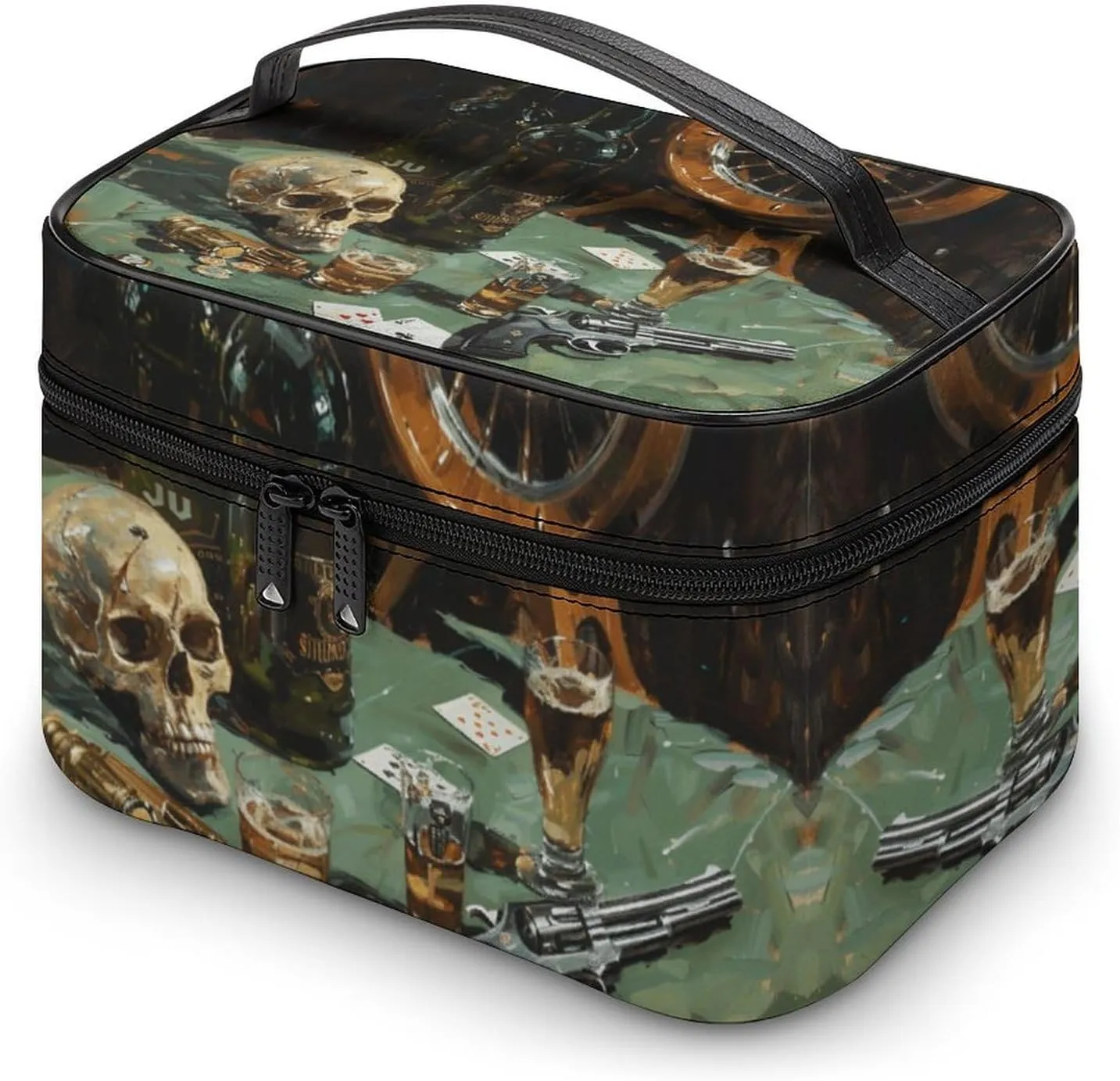 Travel Toiletry Bag for Women And Men,Pistol And Cards Toiletry Organizer, Makeup Bag Travel Organizer for Shampoo,Toiletries