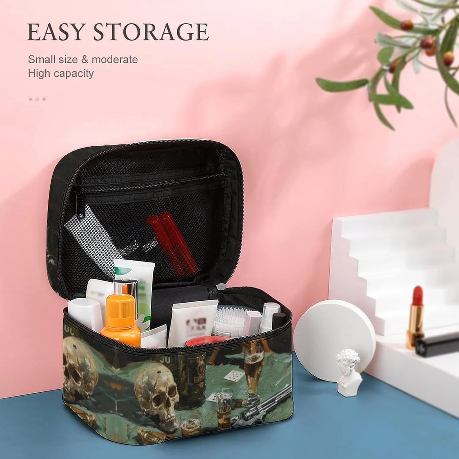 Travel Toiletry Bag for Women And Men,Pistol And Cards Toiletry Organizer, Makeup Bag Travel Organizer for Shampoo,Toiletries