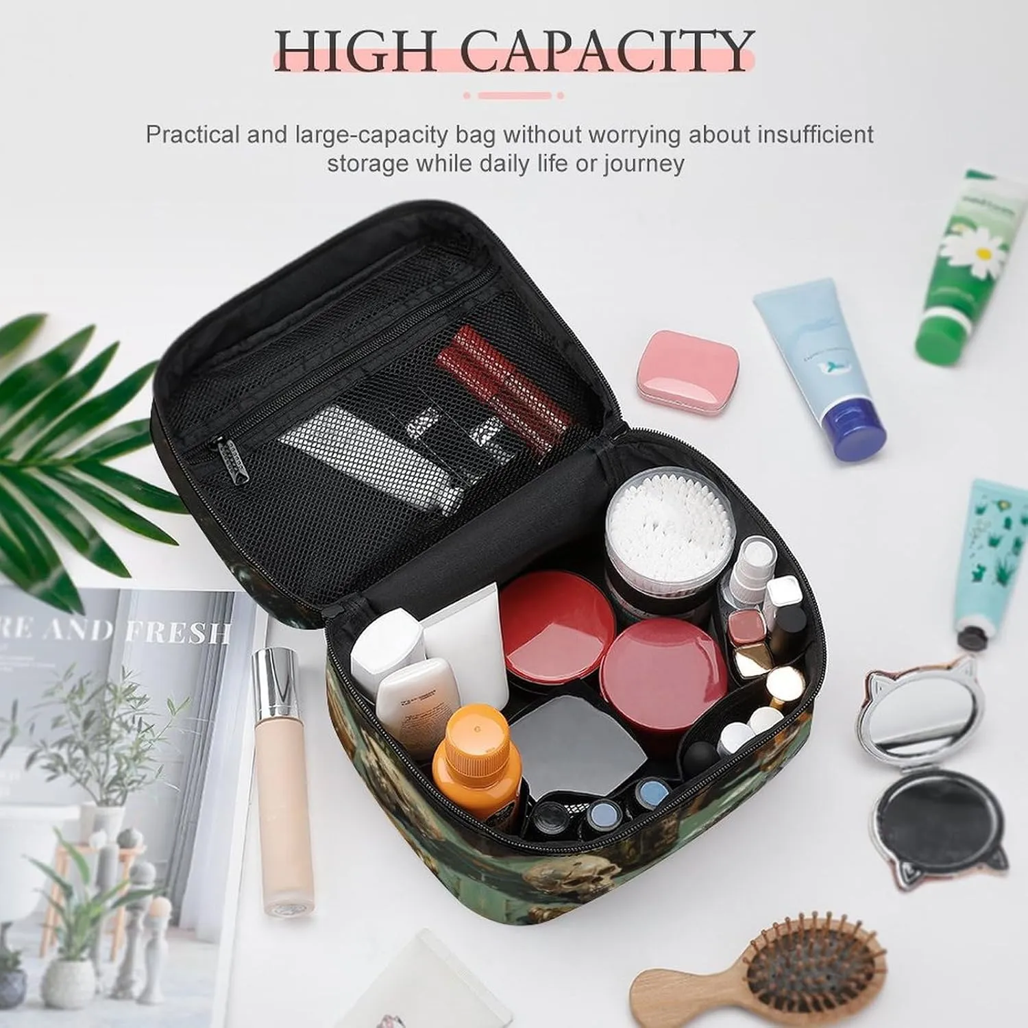 Travel Toiletry Bag for Women And Men,Pistol And Cards Toiletry Organizer, Makeup Bag Travel Organizer for Shampoo,Toiletries