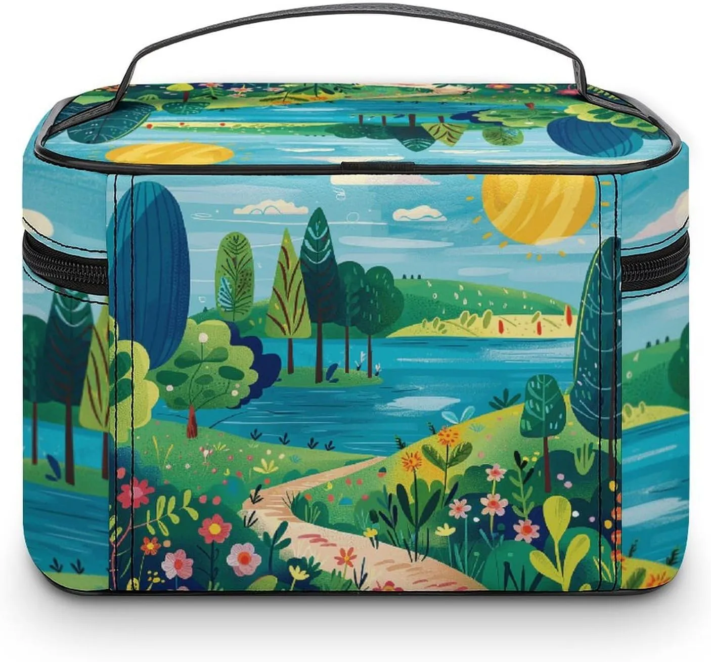 Travel Toiletry Bag for Women And Men,Rural Landscape Painting Toiletry Organizer, Makeup Bag Travel Organizer for Shampoo,Toiletries