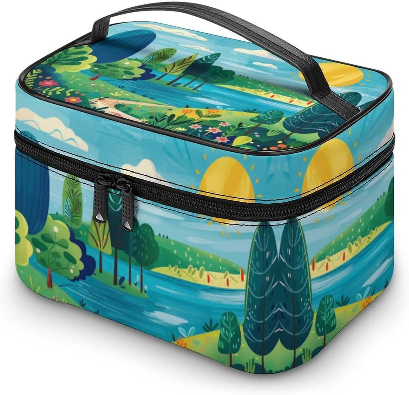 Travel Toiletry Bag for Women And Men,Rural Landscape Painting Toiletry Organizer, Makeup Bag Travel Organizer for Shampoo,Toiletries