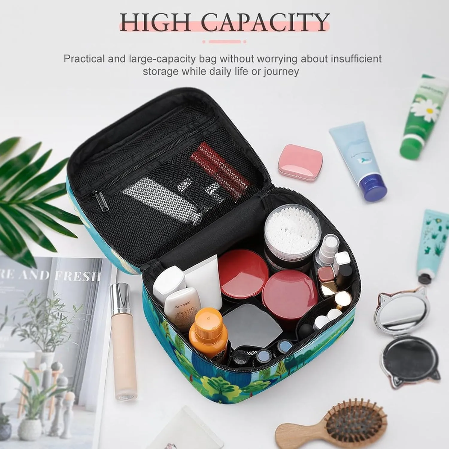 Travel Toiletry Bag for Women And Men,Rural Landscape Painting Toiletry Organizer, Makeup Bag Travel Organizer for Shampoo,Toiletries