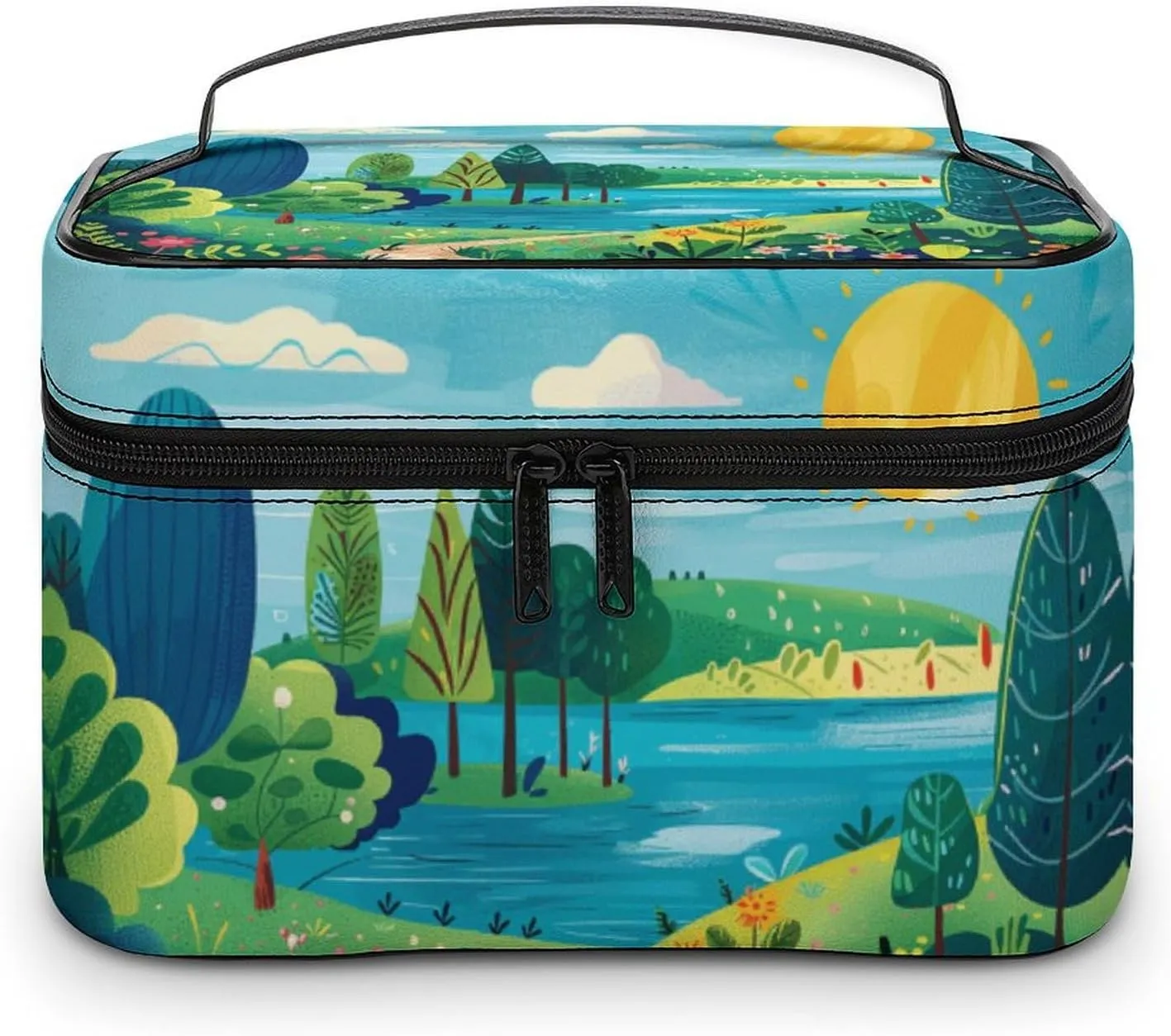 Travel Toiletry Bag for Women And Men,Rural Landscape Painting Toiletry Organizer, Makeup Bag Travel Organizer for Shampoo,Toiletries