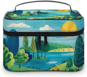 Travel Toiletry Bag for Women And Men,Rural Landscape Painting Toiletry Organizer, Makeup Bag Travel Organizer for Shampoo,Toiletries