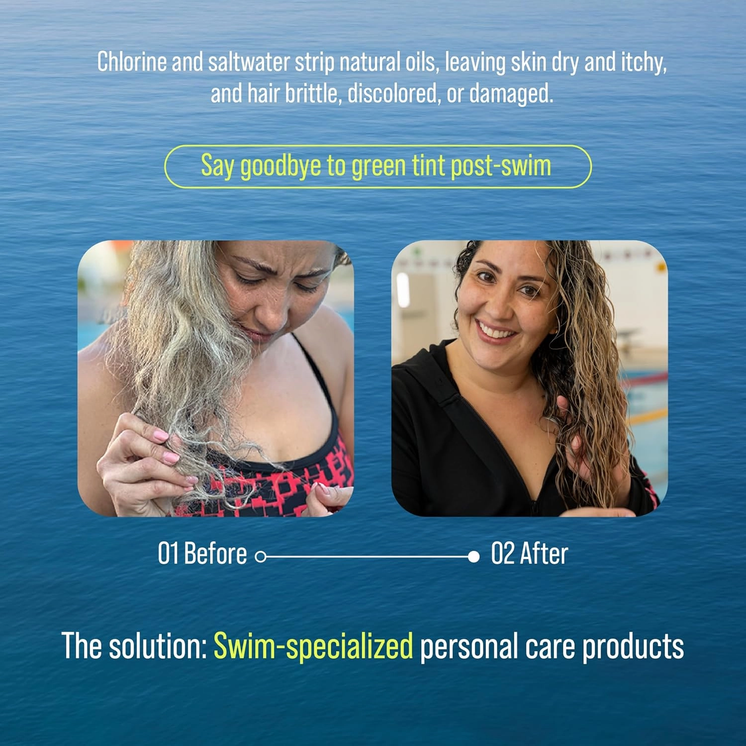 TRIHARD Swim Shampoo | Chlorine & Salt Water Removal for All Swim Lovers | SLS-Free, Color-Safe, Vegan Daily Hair Cleanser