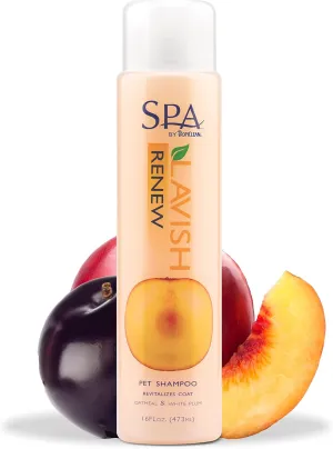 TropiClean SPA Lavish Dog Shampoo | Renew Deodorizing Dog Shampoo | Naturally Derived Salon Grade Ingredients | Made in the USA | 16oz