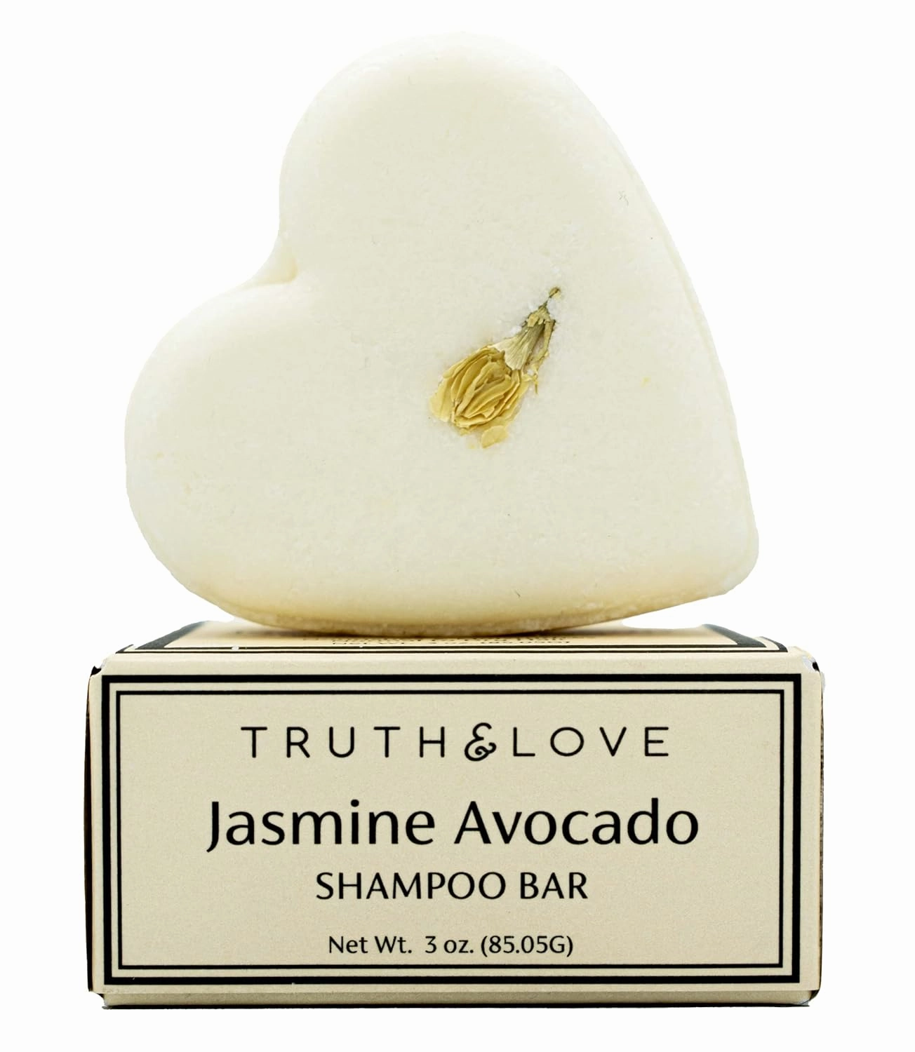 Truth & Love Beauty Jasmine Avocado Shampoo Bar for Normal to Dry Hair - Sustainable, Plastic Free, Eco-Friendly, Cruelty Free, Organic Natural Ingredients, Zero Waste! 3oz