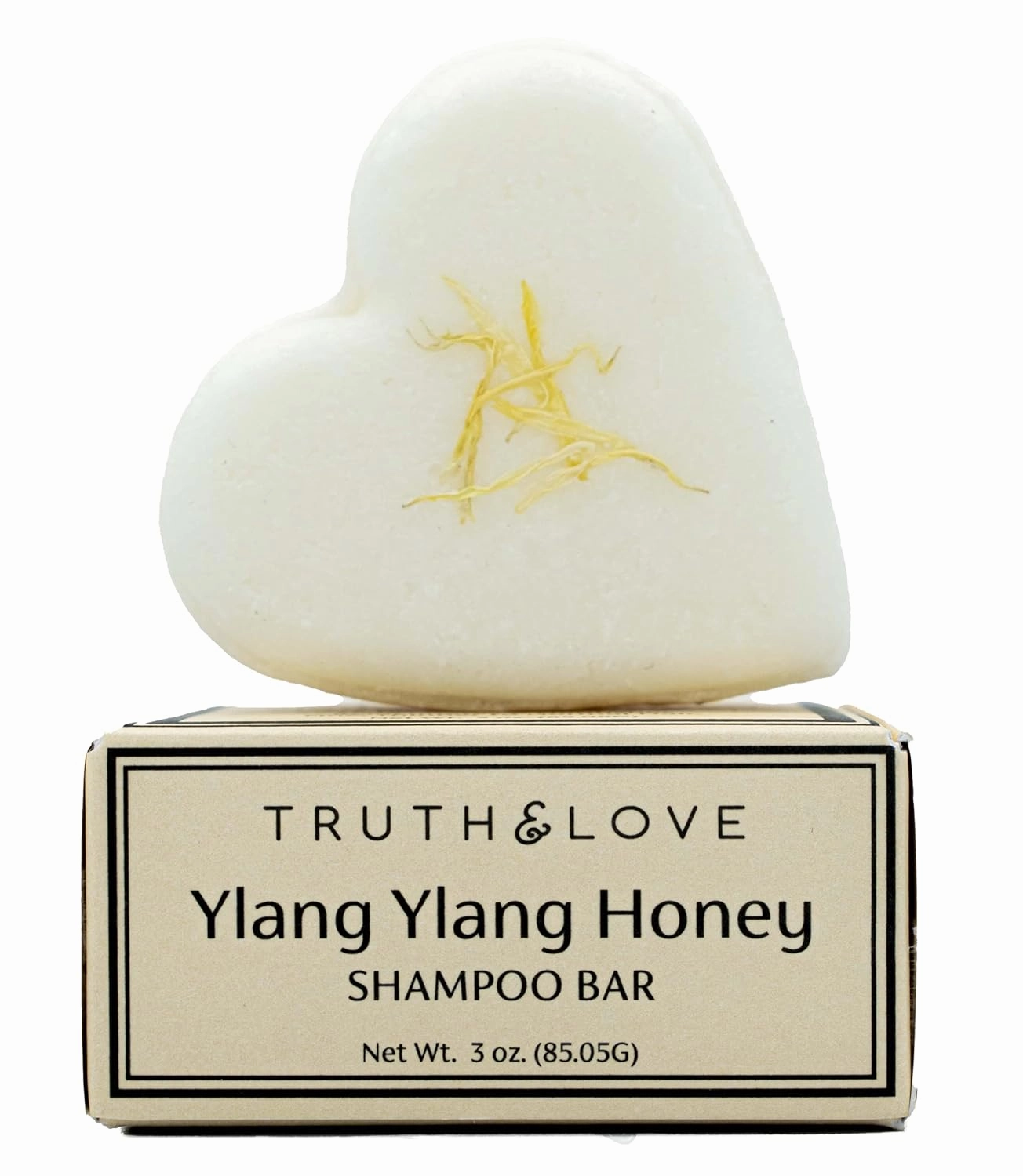 Truth & Love Beauty Ylang Ylang Honey Shampoo Bar for Fine, Thin and Normal Hair - Sustainable, Plastic Free, Eco-Friendly, Cruelty Free, Organic Natural Ingredients, Zero Waste! 3oz