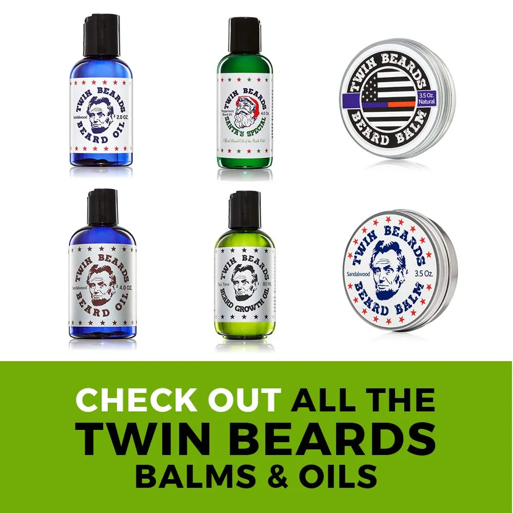 Twin Beards Sandalwood Beard Oil for Men | Beard Conditioner for Men | Essential Beard Care | Beard Softener for Men during Beard Growth | Beard Moisturizer | Mens Beard Oil Sandalwood | 8 oz