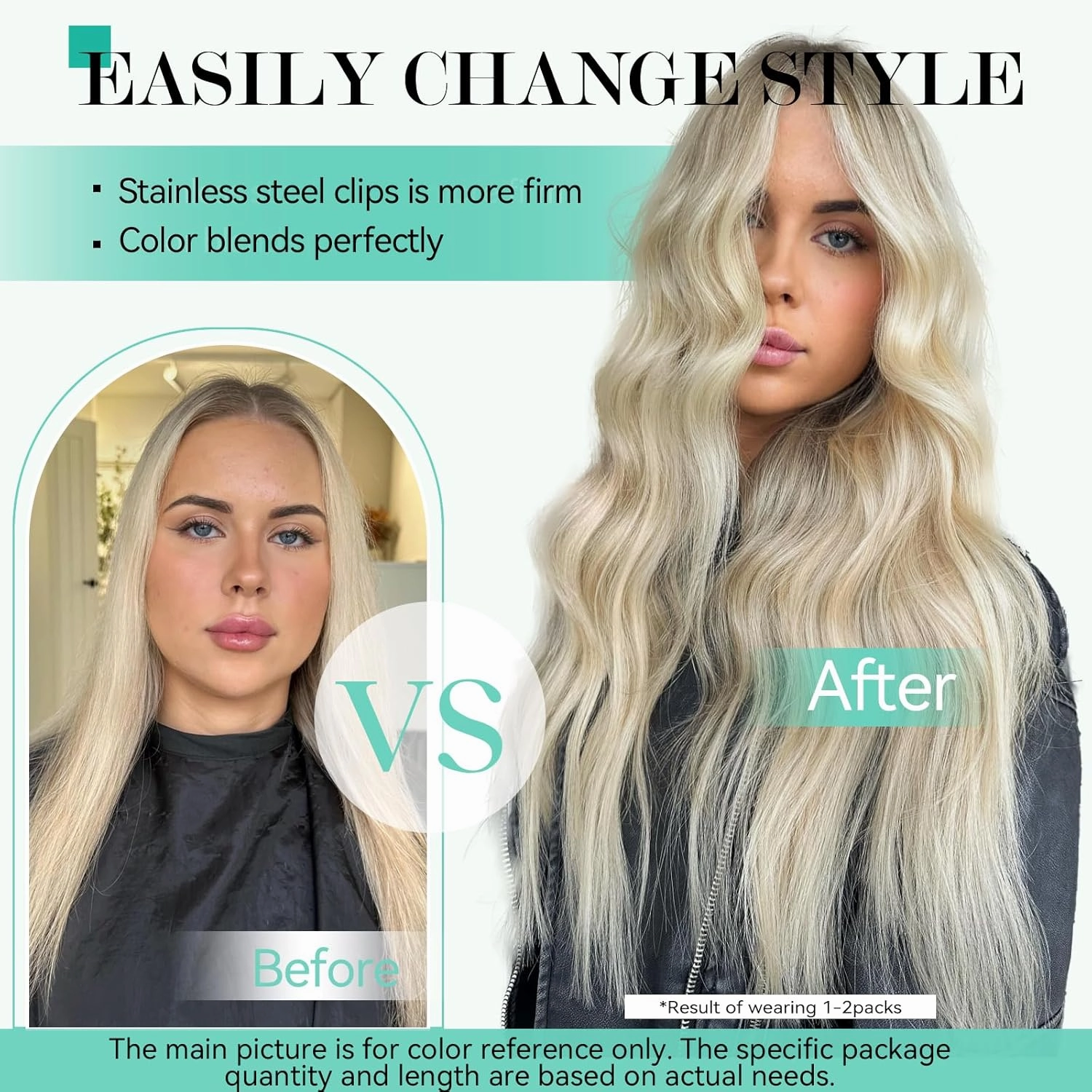 Ukira Ash Blonde Hair Extensions Clip in Real Human Hair, 12 Inch 70g 7pcs 18/613 Mixed Bleach Blonde Clip in Hair Extensions Real Human Hair, Natural Straight Remy Human Hair Clip ins for Women