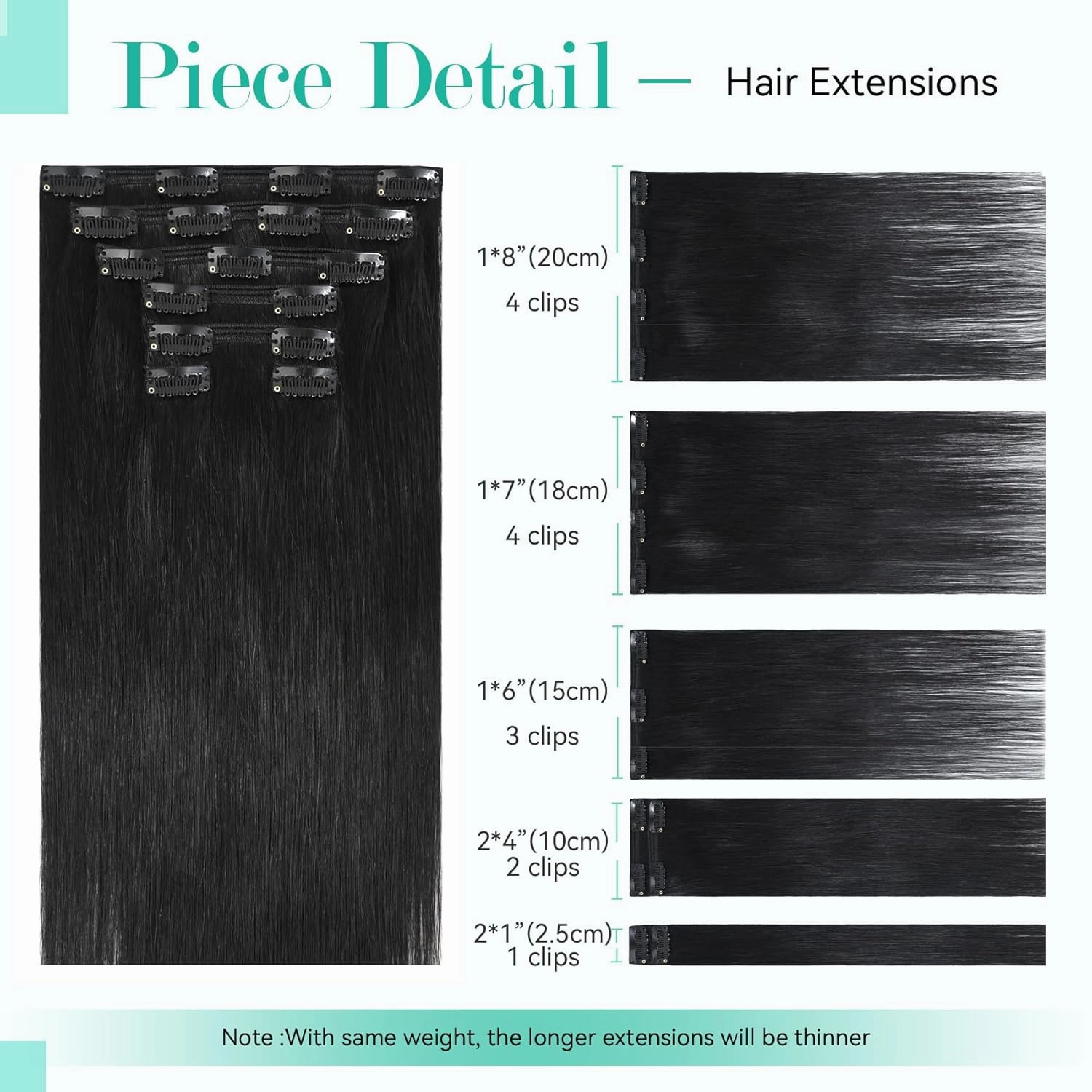 Ukira Black Clip in Hair Extensions Real Human Hair, 12 Inch 100g 7pcs Natural Black Hair Extensions Real Human Hair, Soft Straight Remy Human Hair Clip in Extensions for Women