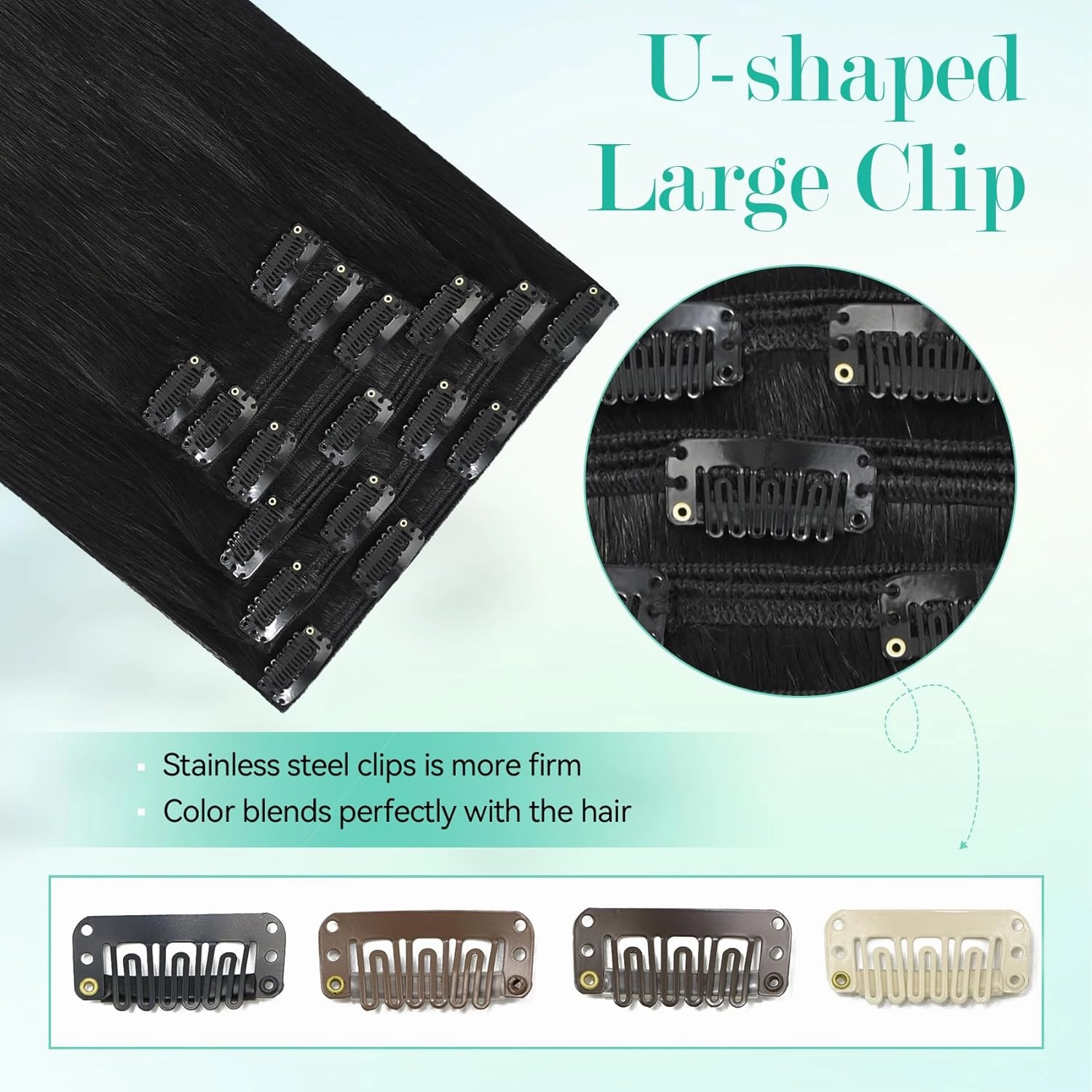 Ukira Black Clip in Hair Extensions Real Human Hair, 12 Inch 100g 7pcs Natural Black Hair Extensions Real Human Hair, Soft Straight Remy Human Hair Clip in Extensions for Women