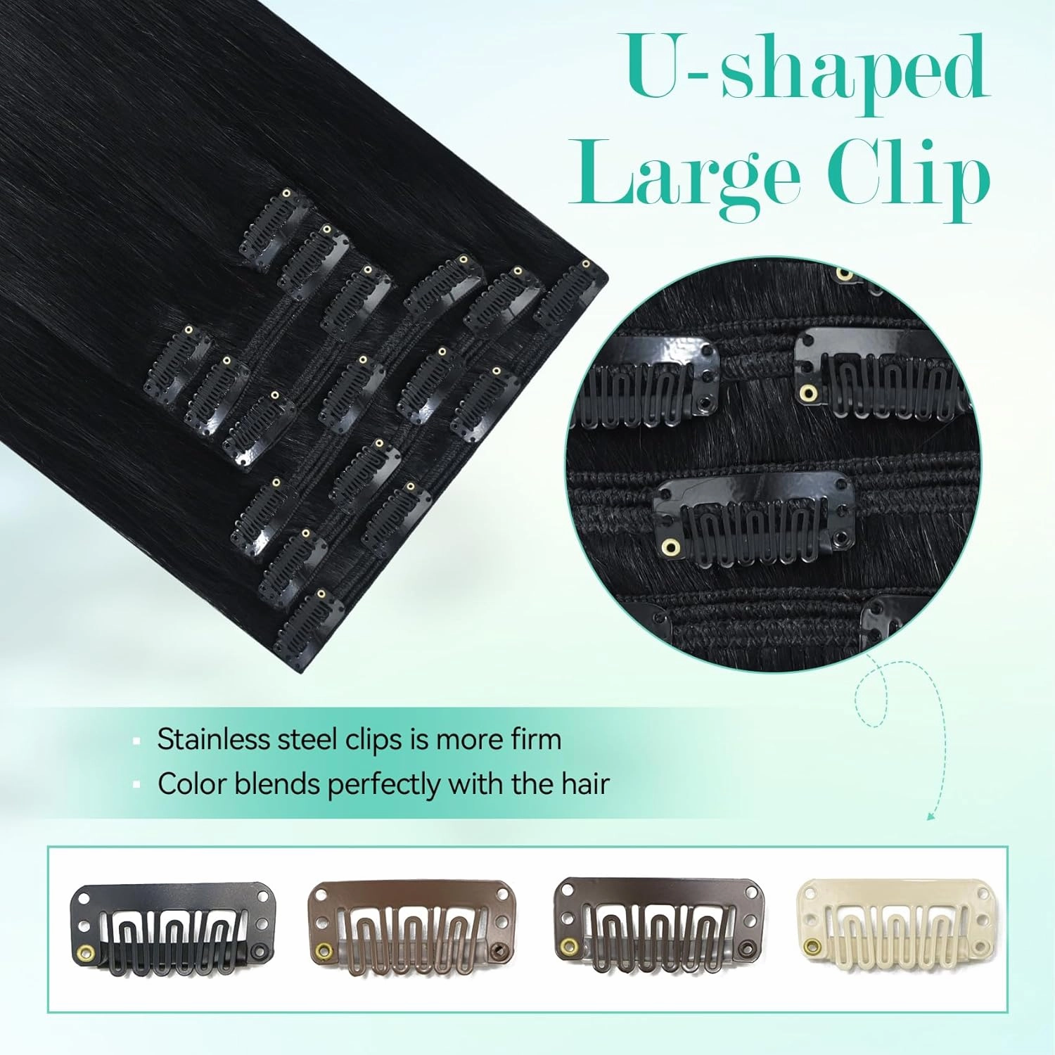 Ukira Black Hair Extensions Real Human Hair, 20 Inch 120g 7pcs #1 Jet Black Human Hair Extensions Clip ins, Natural Soft Straight Remy Human Hair Clip in Extensions for Women