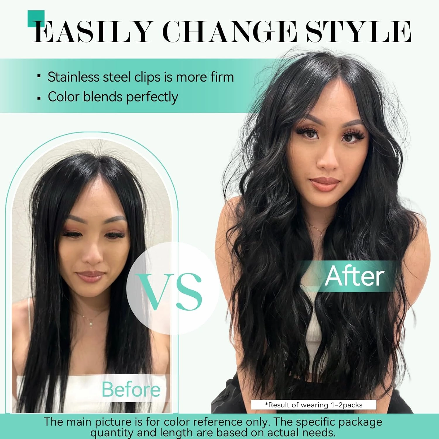 Ukira Black Hair Extensions Real Human Hair, 70g 15 Inch 7pcs 1B Natural Black Clip in Hair Extensions, Silky Natural Straight Remy Human Hair Clip in Extensions for Women